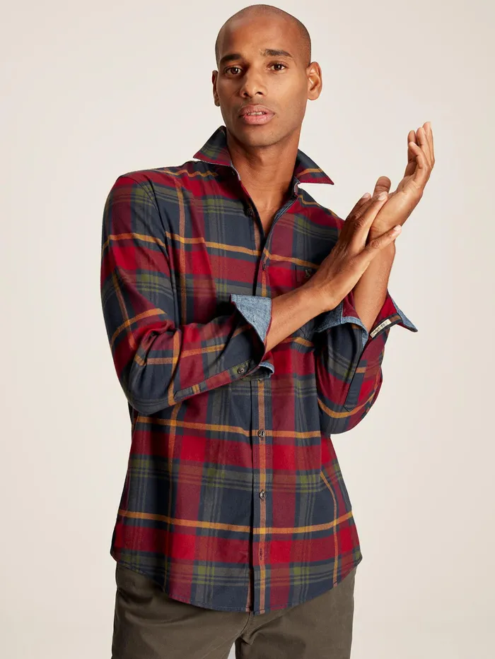 Joules Shirts Red Cotton Check Shirt 8211 Men