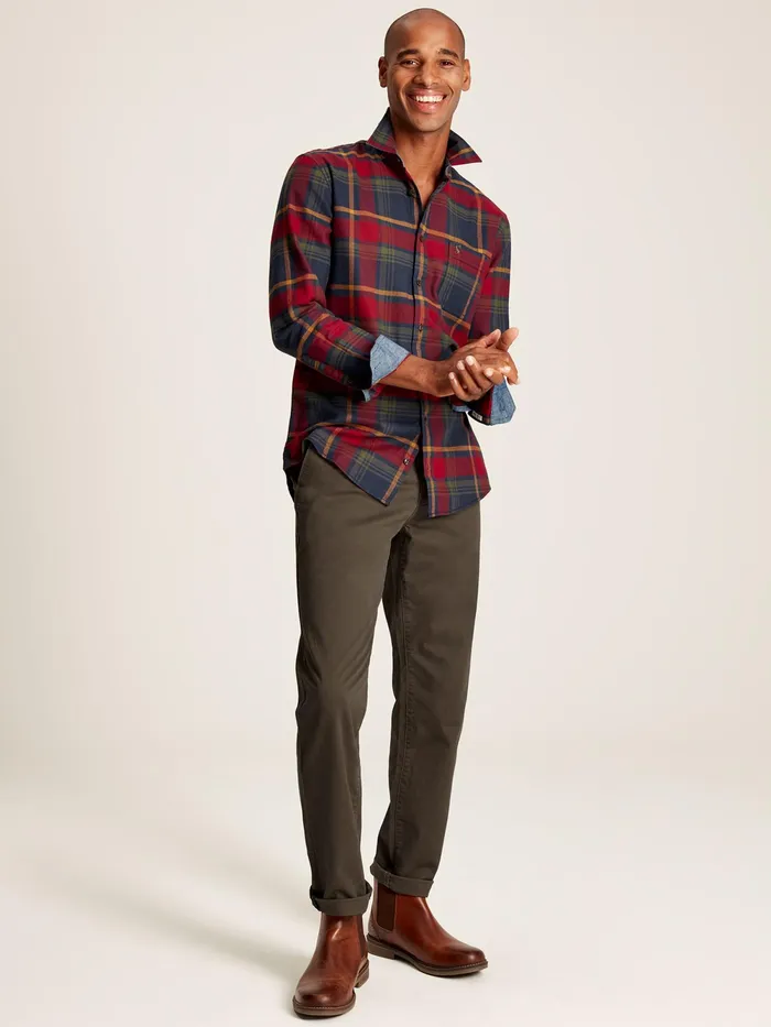 Joules Shirts Red Cotton Check Shirt 8211 Men