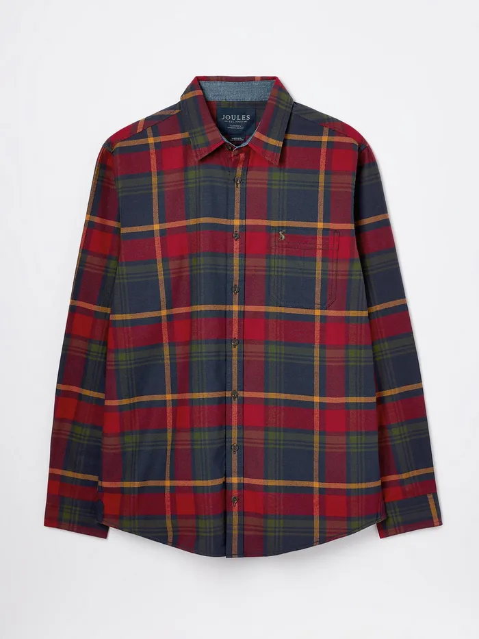 Joules Shirts Red Cotton Check Shirt 8211 Men