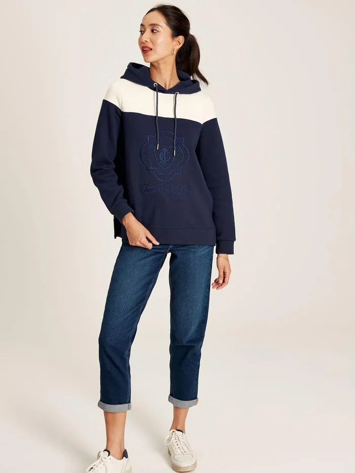 Joules Sweatshirts and Hoodies Navy Embroidered Hoodie 8211 Women