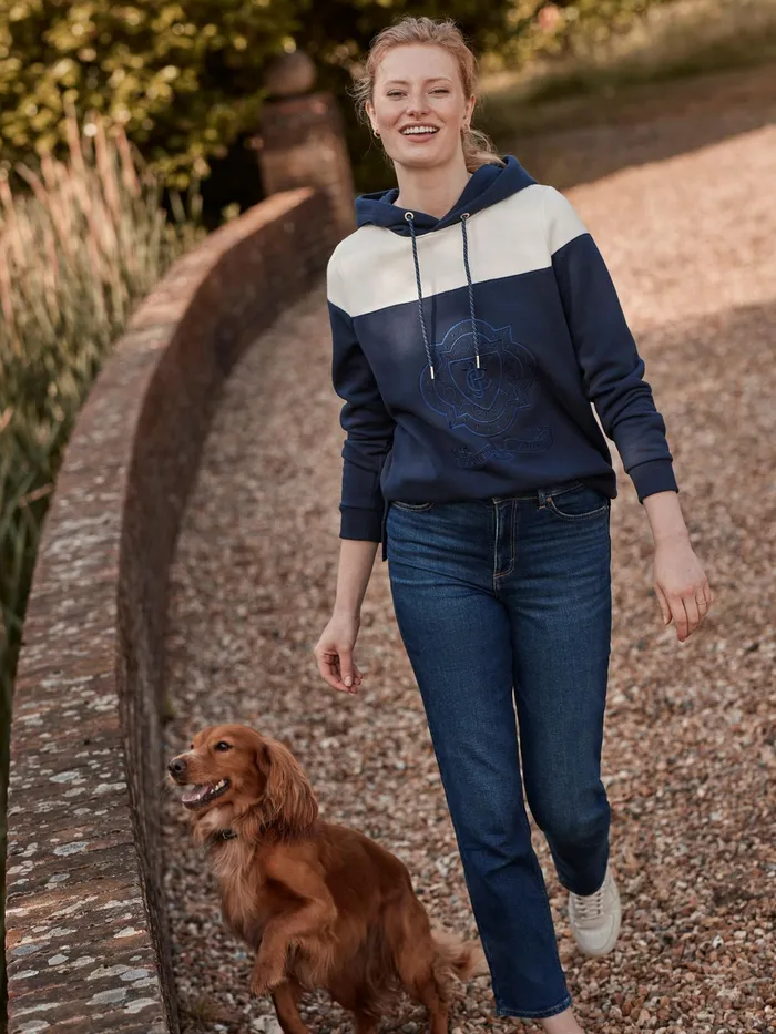 Joules Sweatshirts and Hoodies Navy Embroidered Hoodie 8211 Women