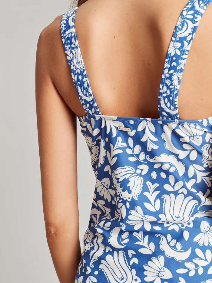 Joules Swimwear and Beachwear Blue Mosaic Tankini Top 8211 Women