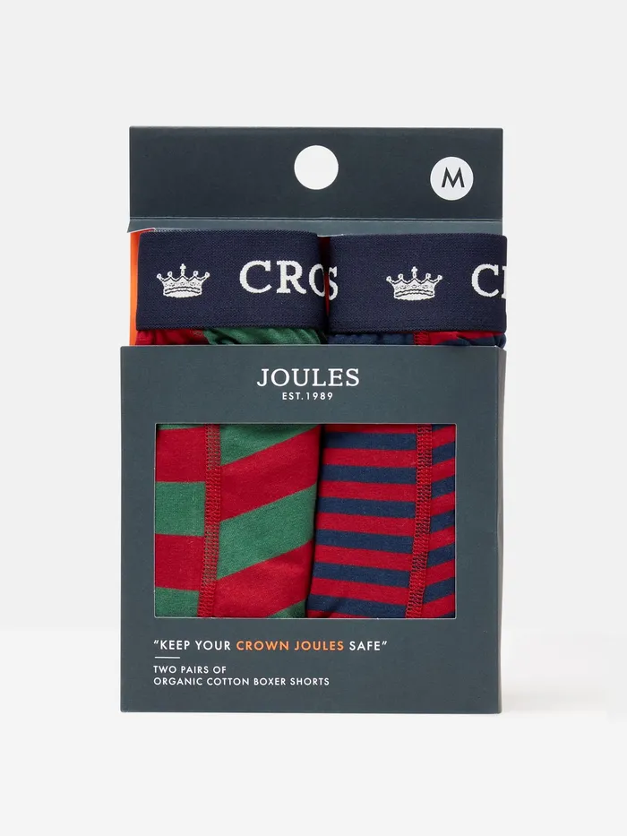 Joules Underwear Red Stripe Cotton Boxer Briefs 2 Pack 8211 Men
