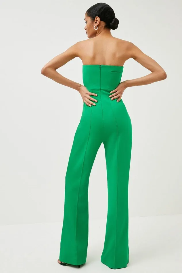 Jumpsuits Women Karen Millen Compact Stretch Viscose Bandeau Jumpsuit