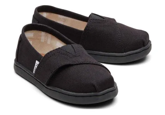 Kids KidsTiny Alpargata Black Canvas Toddler Shoe Black TOMS Alpargatas