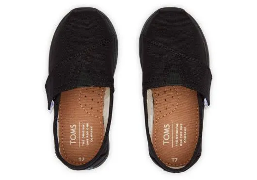 Kids KidsTiny Alpargata Black Canvas Toddler Shoe Black TOMS Alpargatas