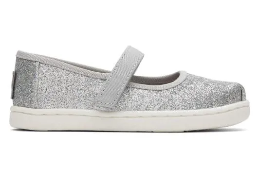 Kids KidsTiny Mary Jane Silver Toddler Shoe Silver Iridescent TOMS Slip Ons