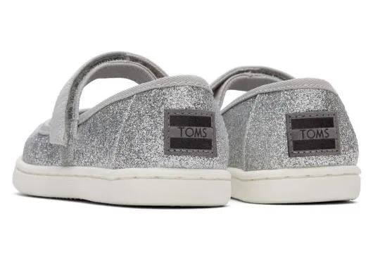 Kids KidsTiny Mary Jane Silver Toddler Shoe Silver Iridescent TOMS Slip Ons