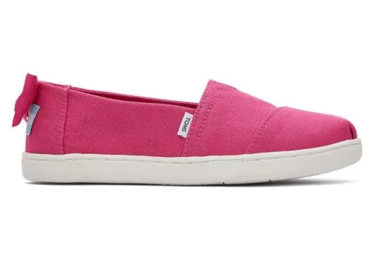 Kids KidsYouth Alpargata Pink Bow Kids Shoe Fuchsia TOMS Alpargatas