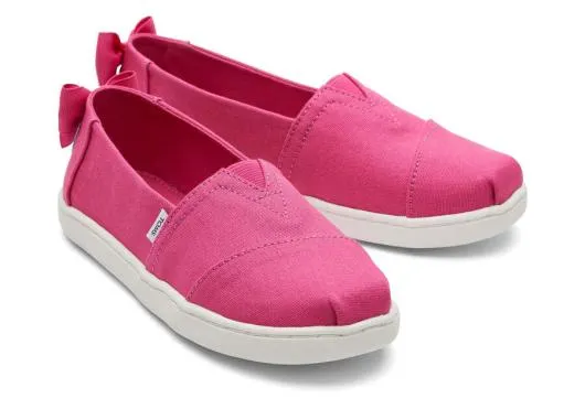 Kids KidsYouth Alpargata Pink Bow Kids Shoe Fuchsia TOMS Alpargatas