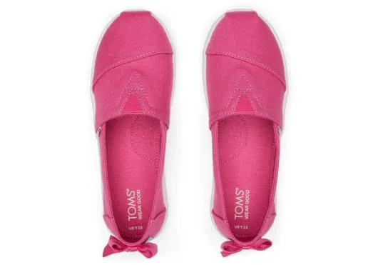 Kids KidsYouth Alpargata Pink Bow Kids Shoe Fuchsia TOMS Alpargatas