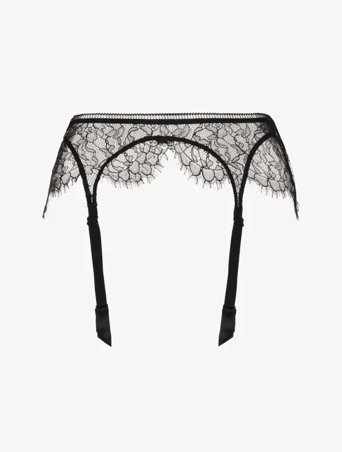 Lace Suspender Belt In Onyx Lingerie La Perla Garter Belts