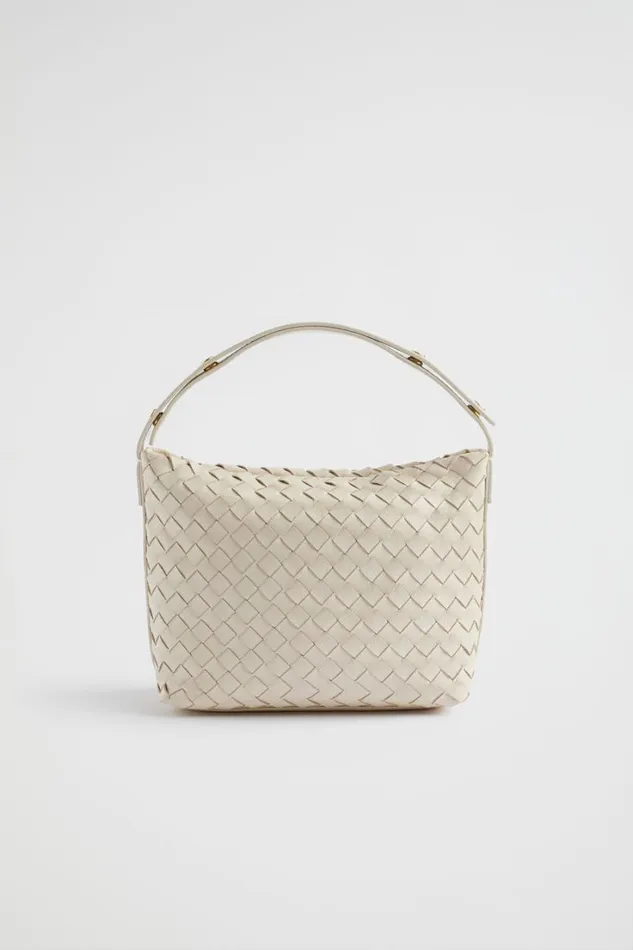 Leather Bags Woman Seed Heritage Leather Woven Shoulder Bag Stone
