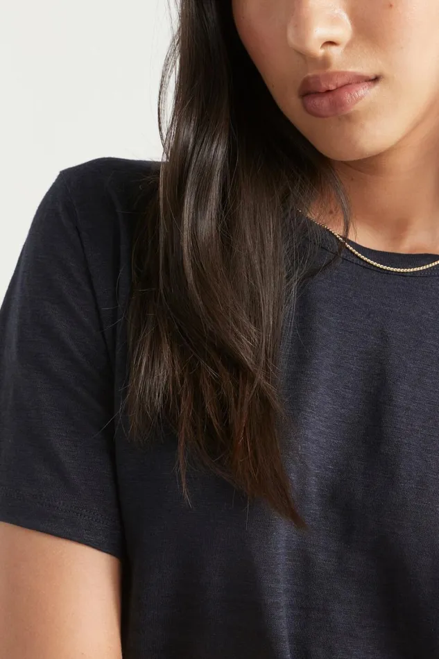 Linen Woman Seed Heritage Core Linen Boxy Tee Deep Navy