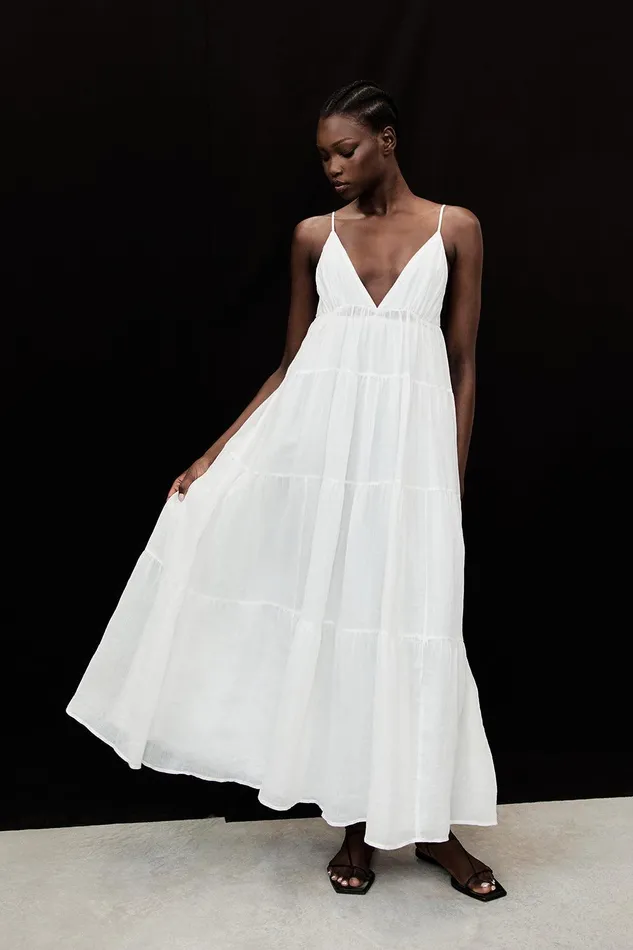 LIZA WHITE RAMIE MIDI DRESS Women DISSH Midi Dresses