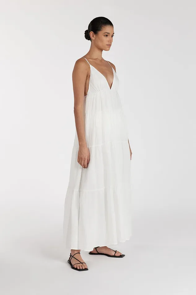 LIZA WHITE RAMIE MIDI DRESS Women DISSH Midi Dresses