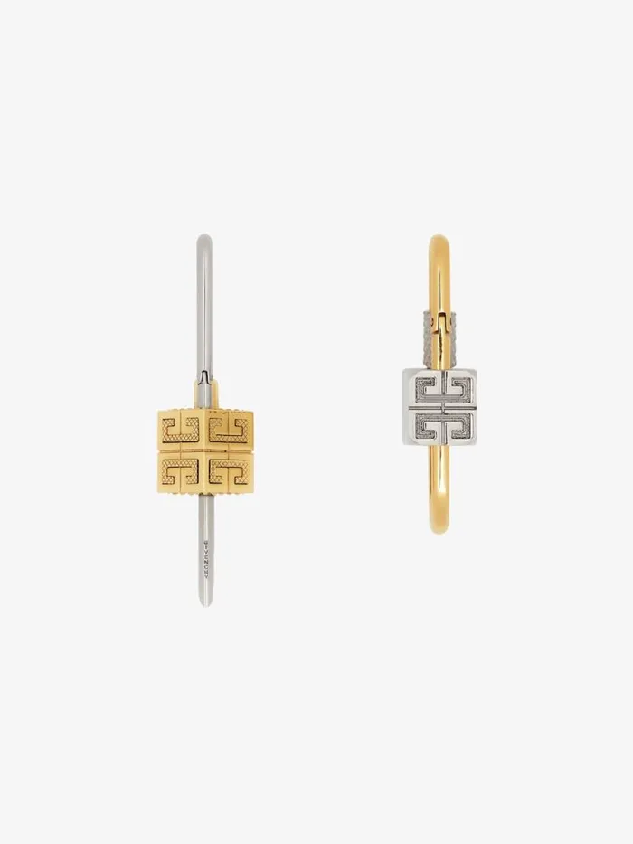 Lock Asymmetrical Earrings In Metal Goldensilvery WomenMen Givenchy Jewelry