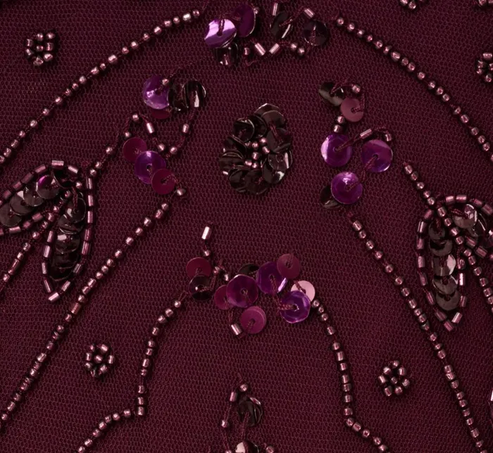 Long Dresses Womens Adrianna Papell HandBeaded AnkleLength Dress In Night Plum