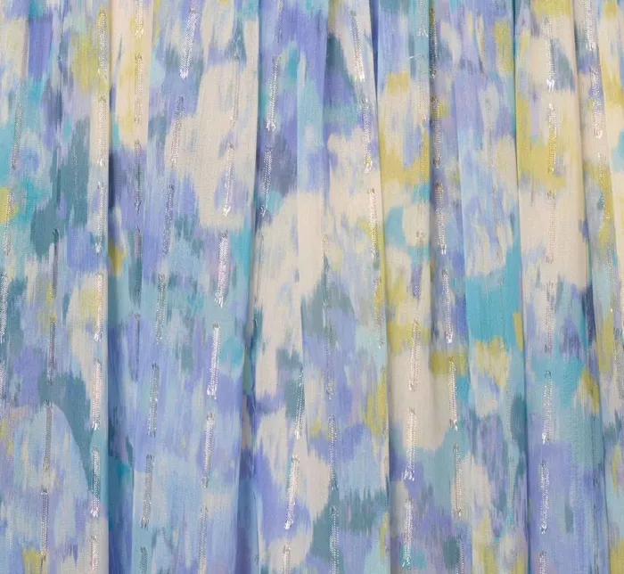 Long Dresses Womens Adrianna Papell Watercolor Floral Print Gown With Off The Shoulder Neckline In Blue Multi