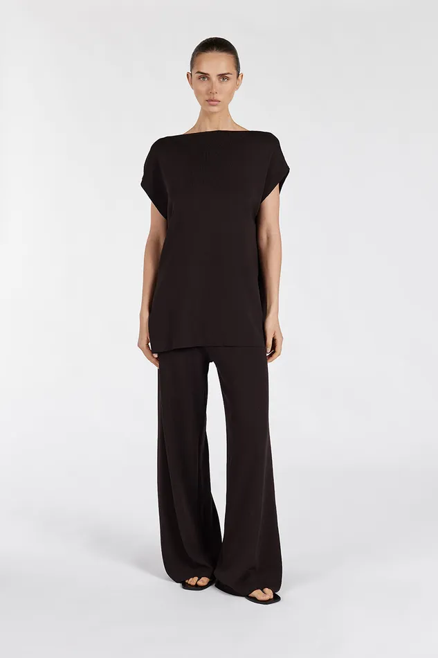 MABLE BITTER CHOC KNIT PANT Women DISSH Pants