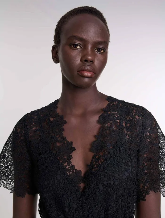 Maje Dresses Womens Lace Maxi Dress Black