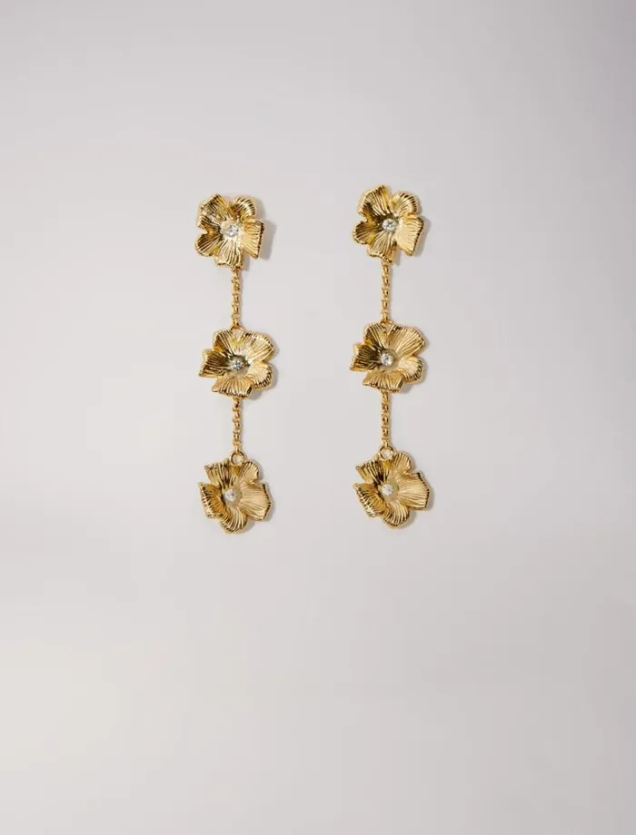 Maje Jewelry Womens Flower Earrings Gold