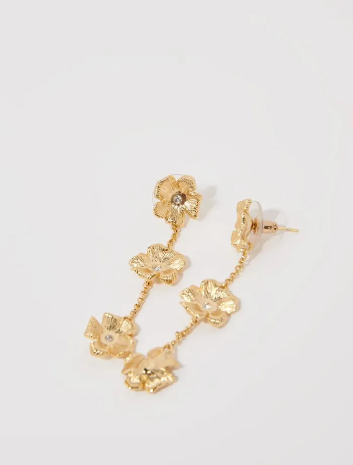 Maje Jewelry Womens Flower Earrings Gold