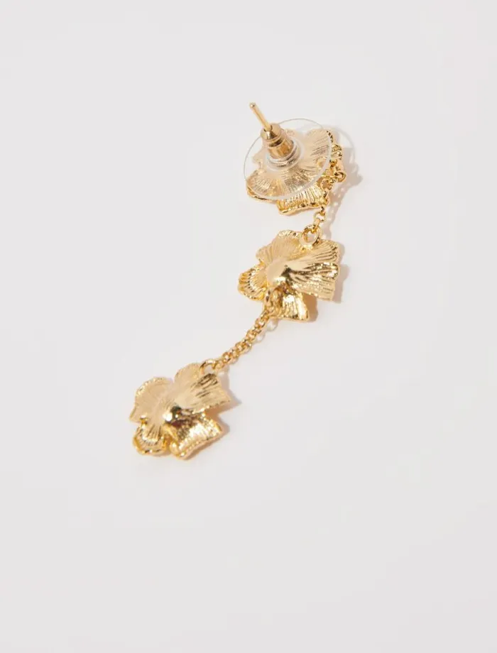 Maje Jewelry Womens Flower Earrings Gold