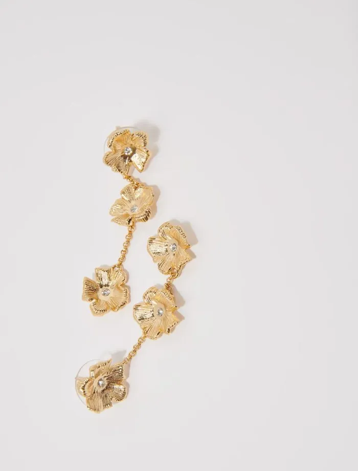 Maje Jewelry Womens Flower Earrings Gold