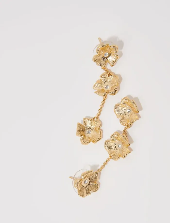 Maje Jewelry Womens Flower Earrings Gold
