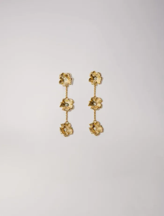 Maje Jewelry Womens Flower Earrings Gold