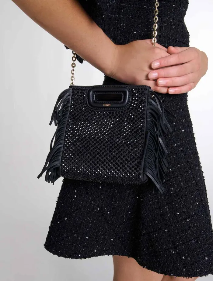 Maje Mini Bags Womens M Mini Rhinestone Bag Black