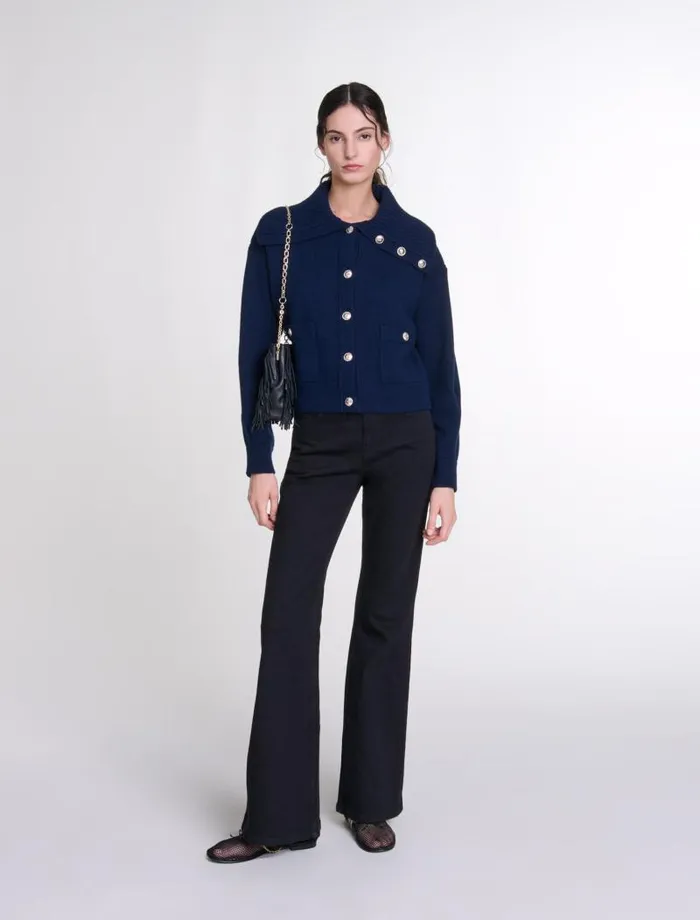 Maje Pants and Jeans Womens Flared Jeans Black