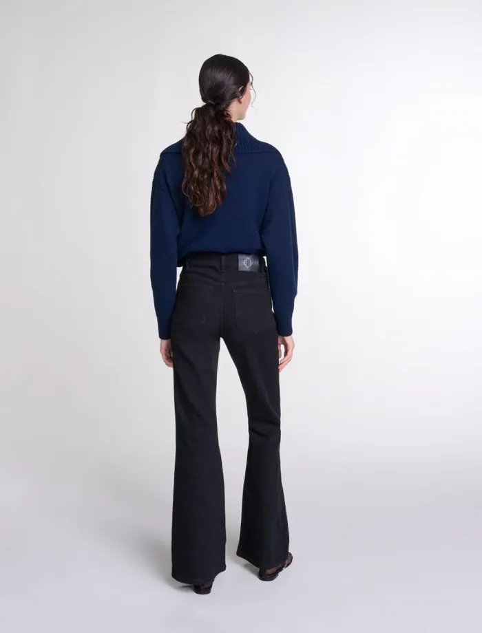 Maje Pants and Jeans Womens Flared Jeans Black