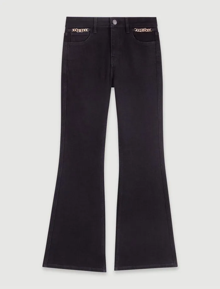 Maje Pants and Jeans Womens Flared Jeans Black