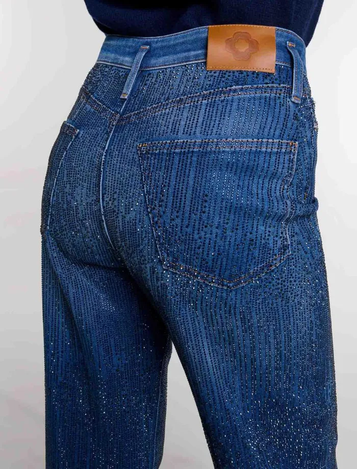 Maje Pants and Jeans Womens Rhinestone Jeans Blue