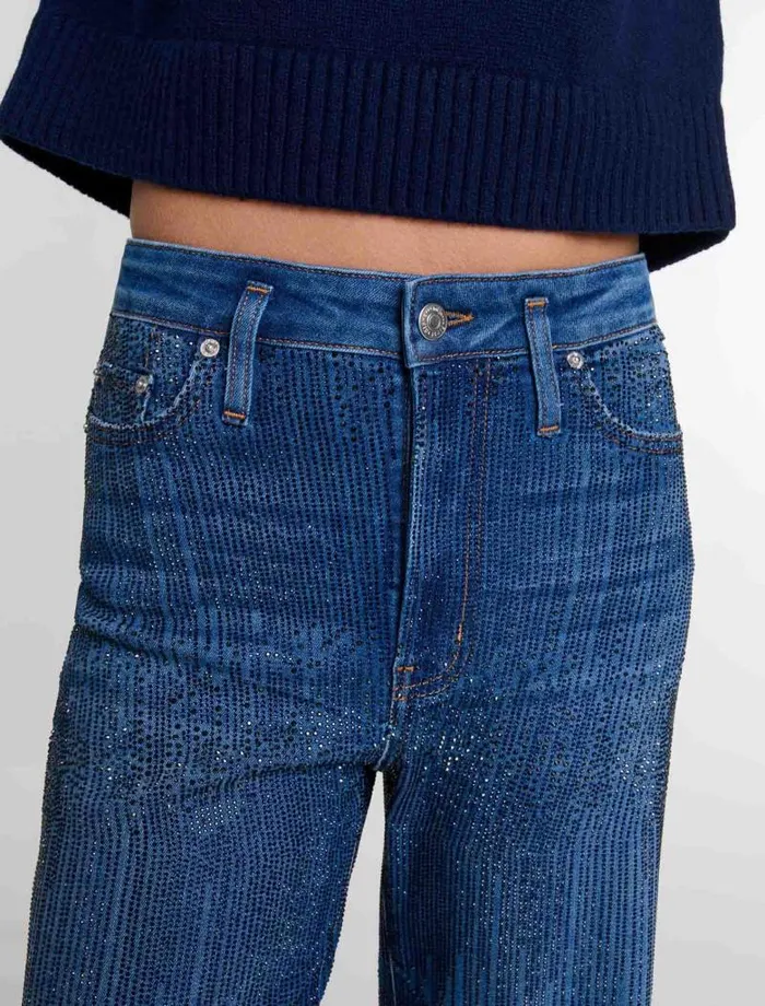 Maje Pants and Jeans Womens Rhinestone Jeans Blue