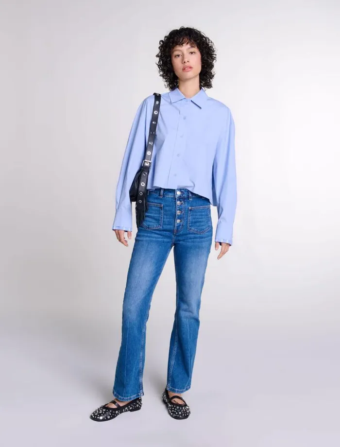 Maje Pants and Jeans Womens Straightcut Jeans Blue