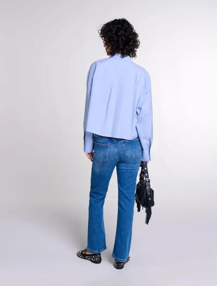 Maje Pants and Jeans Womens Straightcut Jeans Blue