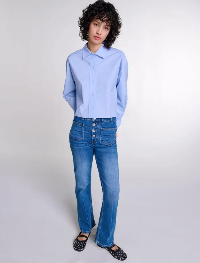 Maje Pants and Jeans Womens Straightcut Jeans Blue