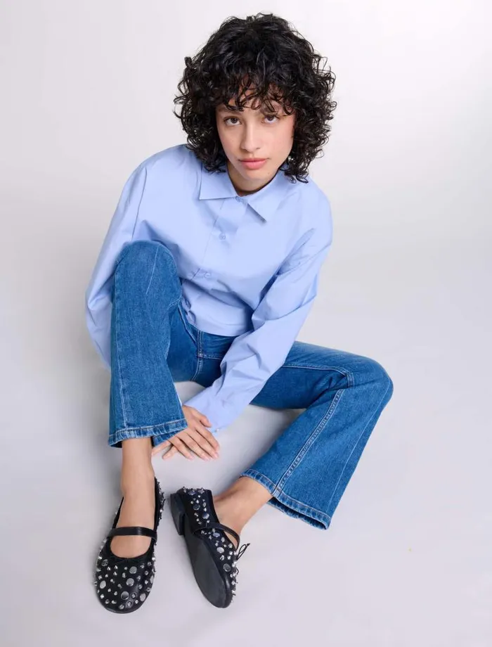 Maje Pants and Jeans Womens Straightcut Jeans Blue