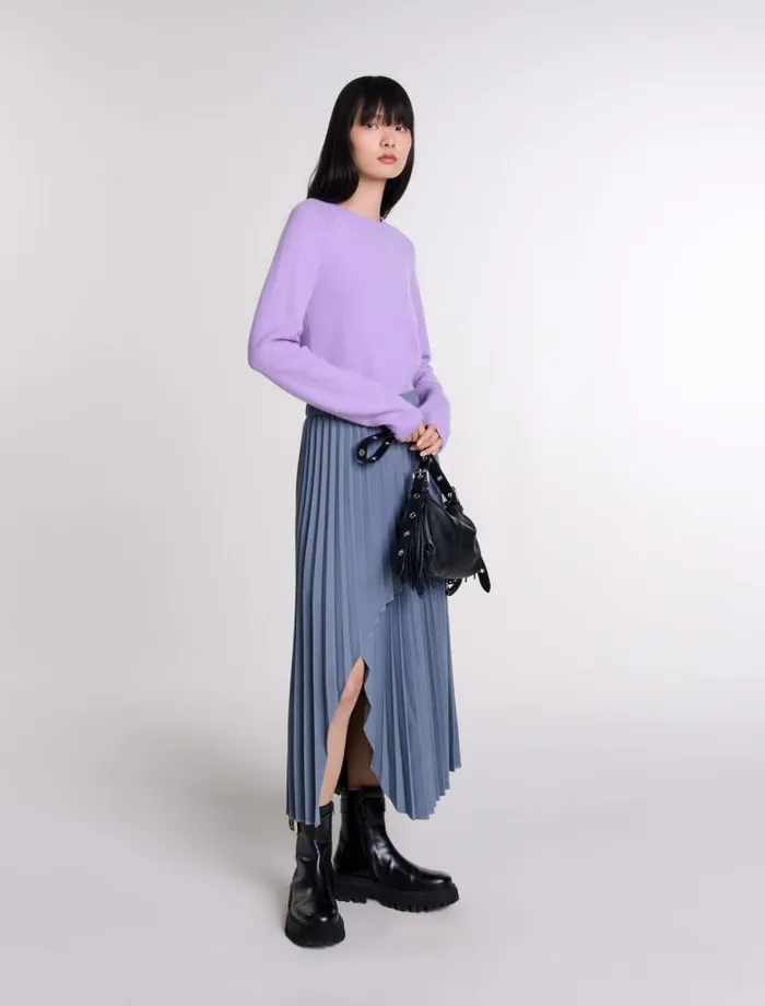 Maje Skirts and Shorts Womens Asymmetrical Pleated Skirt Grey