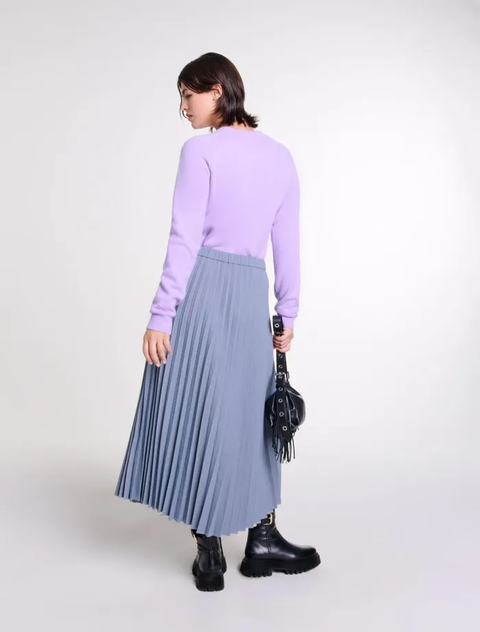 Maje Skirts and Shorts Womens Asymmetrical Pleated Skirt Grey