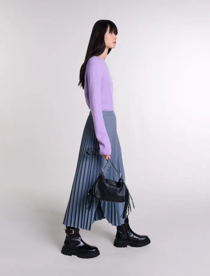 Maje Skirts and Shorts Womens Asymmetrical Pleated Skirt Grey