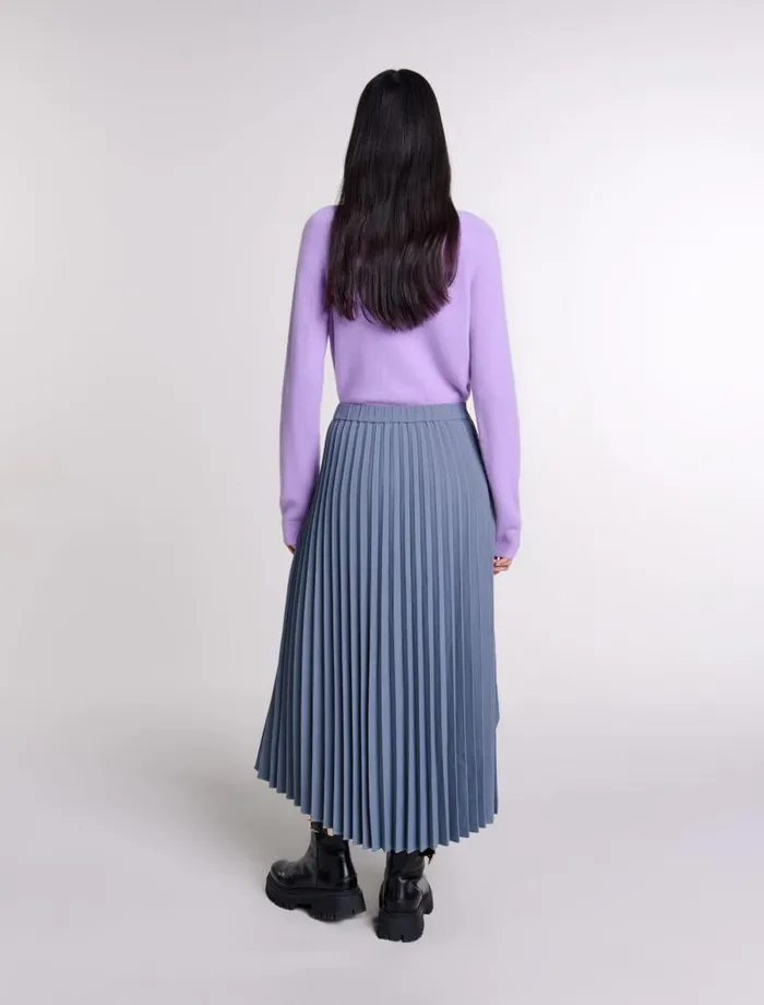 Maje Skirts and Shorts Womens Asymmetrical Pleated Skirt Grey