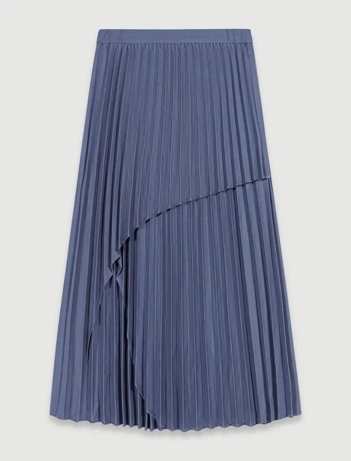 Maje Skirts and Shorts Womens Asymmetrical Pleated Skirt Grey