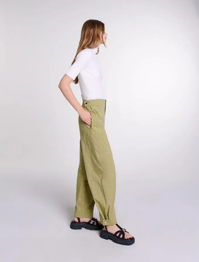 Maje Sweaters and Cardigans Womens Cotton And Silk Ribbed Top Ecru