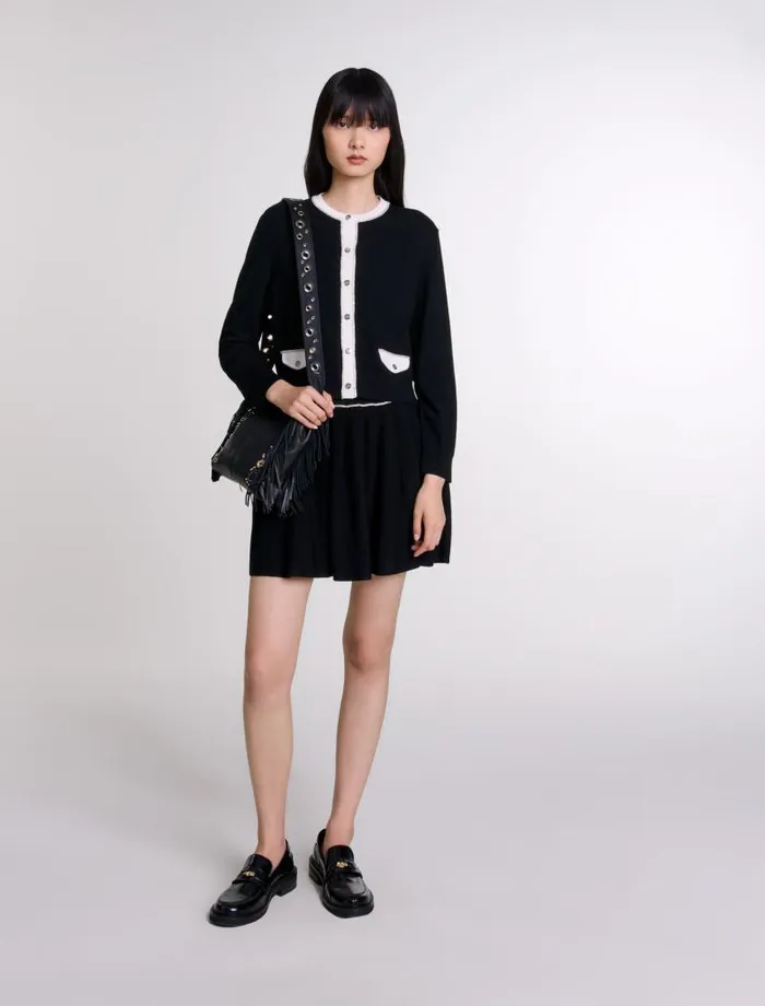 Maje Sweaters and Cardigans Womens Rhinestone Cardigan Black