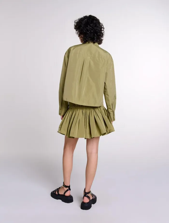 Maje Tops and Shirts Womens Openwork Shirt Khaki