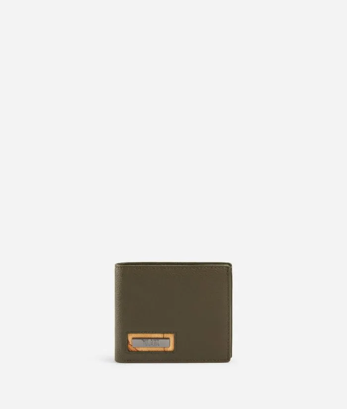 Man Wallets Alviero Martini Beta Leather Small Wallet Military Green